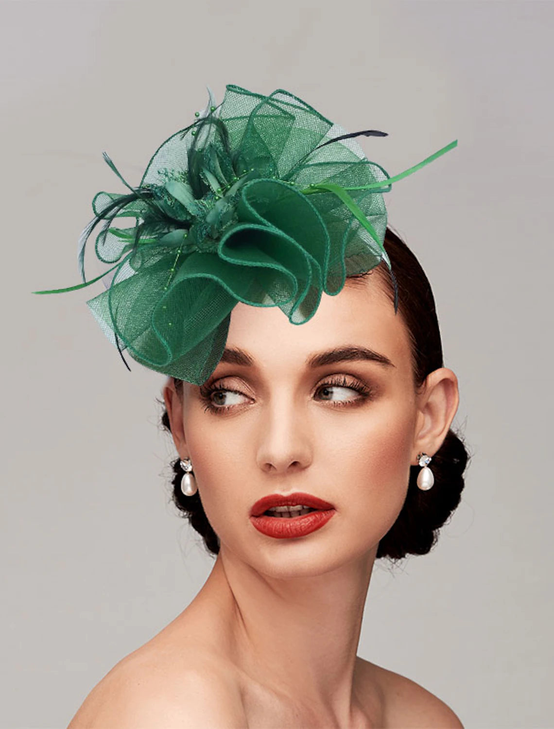 Wholesale Feather / Net Headbands / Fascinators Kentucky Derby Hat with 1 Piece Wedding / Party / Evening / Tea Party Headpiece